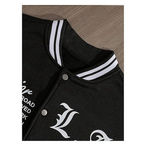 เสื้อแจ็คเก็ตวาร์ซิตี้สำหรับผู้ชาย ลายพิมพ์ตัวอักษรบล็อกสี แขนยาว แจ็คเก็ตเบสบอลลำลอง สไตล์วิทยาลัยย้อนยุค ติดกระดุม - Product Image 3