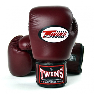 นวมชกมวย Twin Burgundy ขนาด 8oz 10oz 12oz 14oz 16oz หนังแท้ ปิดแบบผูกเชือก สายรัดข้อมือปรับได้ สำหรับผู้ใหญ่ ฝึกซ้อม - Product Image 5