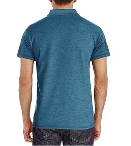 Polo à boutons bleu marine élégant, dernière conception, avec poche poitrine, col montant, respirant, coupe classique pour l'extérieur - Product Image 5