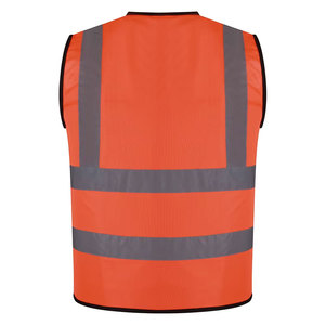 Premium Fluorescent Yellow Reflective Reversible Safety Vest Hi-Vis Construction Industrial Outer Wear Men's Waterproof Zipper - Product Image 3