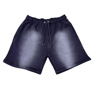 Shorts en coton de couleur unie pour hommes avec cordon de serrage à la taille, décontractés, respirants, style streetwear - Product Image 4