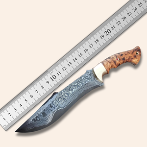 A&M ENTERPRISES Handmade Damascus Steel Bowie Knife Wood Handle Industrial Grade Utility Survival Professional Hunting Knives - Product Image 6