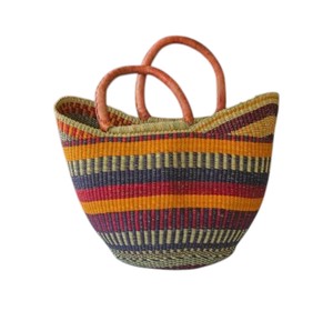 Exquisitos Bolsos Curvos de Seagrass con Asas de Cuero, Bolsos Tote de Paja Tejidos a Mano, Bolsos de Lujo para Mujer, Playa, OEM - Product Image 1
