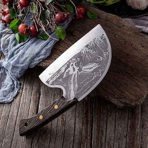 Couteau de cuisine en acier Damas le plus vendu avec manche en bois, fourni directement par l'usine - Product Image 1