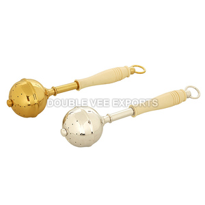 Pulvérisateur d'eau bénite avec manche en ivoire |   Aspergillum en laiton au design élégant – DOUBLE VEE EXPORTS - Product Image 2