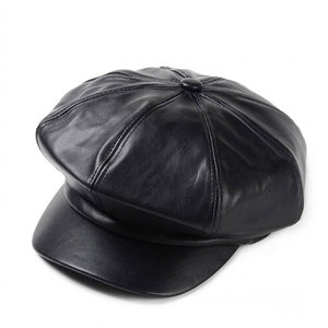 Gorra Gatsby de Cuero Negro al por Mayor, Sombrero Vintage para Conducir, Gorra Plana de Cuero PU Suave para Hombre y Mujer, Gorra Newsboy Casual de Moda Urbana - Product Image 2