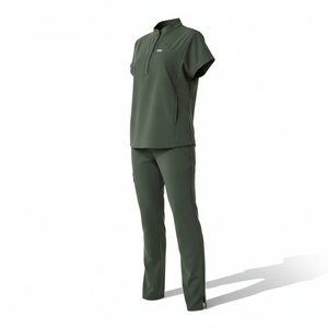 ชุดยูนิฟอร์มแพทย์หญิงสำหรับโรงพยาบาลและสปา ผ้าเรยอน/สแปนเด็กซ์/โพลีเอสเตอร์ พิมพ์ลายดิจิทัล/ลายนูน - Product Image 4