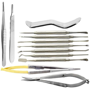 Ensemble d'instruments chirurgicaux dentaires 10 pièces en acier inoxydable, poignée moletée manuelle, kit d'outils buccaux de classe I, instruments chirurgicaux dentaires - Product Image 3