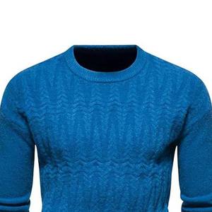 Pull-over homme col rond de qualité supérieure, manches longues, tricoté, pour l'hiver, anti-boulochage, coupe ajustée, chaud, respirant, logo personnalisé - Product Image 6