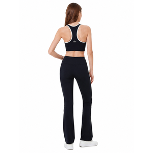 Conjunto de Yoga de Nylon y Spandex para Mujer, Marca Privada Personalizada, Top Corto y Leggings Acampanados con Ribete en Contraste, Talla XL, Ropa Deportiva para Gimnasio y Entrenamiento - Product Image 2