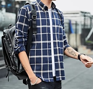 Chemise de randonnée pour homme, 100% coton, couleur unie, écologique, manches longues, séchage rapide, anti-plis, respirante, vêtements de plein air - Product Image 2