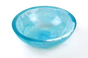 Bols en résine faits à la main, bleus, sculptés, design minimaliste, pour servir les aliments, usage domestique - Product Image 5