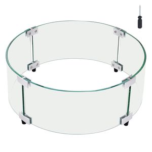 Paravento in Vetro Temperato Trasparente 29 x 8 Pollici per Braciere da Esterno, Accessorio per Tavolo da Fuoco, Spessore 0,24 Pollici - Product Image 1