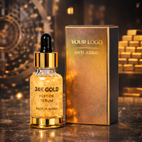 Sérum Visage Anti-Âge et Raffermissant au Peptide d'Or 24K OEM/ODM, Acide Azélaïque et Acide Salicylique – Soins Corporels Coréens à Marque Blanche