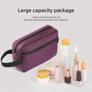 Bolsa de Viaje Organizadora de Accesorios de Cuero Genuino al por Mayor, Bolsas Cosméticas con Cremallera, Bolsa de Maquillaje para Mujer, Bolsa de Aseo para Hombre - Product Image 4