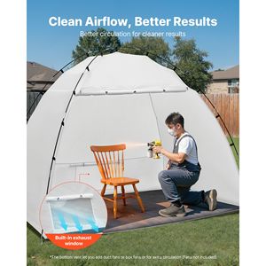 Tenda Cabina di Verniciatura Portatile 91.7 X 67.7 X 74.8 Pollici con Pavimento Integrato e Rete Protettiva, Riparo per Stazione di Verniciatura a Spruzzo per una Verniciatura Comoda - Product Image 3