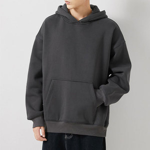 Autumn Plus Size Hoodies for Men Breathable Custom Mens Pullover Polyester/Cotton Embroidered Solid Pattern Hooded Collar - Product Image 4