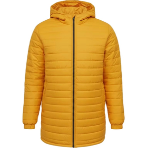 Men's Winter Hooded <b>Quilted</b> Jacket Long Polyester Design OEM Service - Product Image 1
