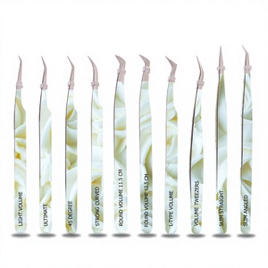 Pince à épiler professionnelle en métal pour extensions de cils Applicateur pointu ultra-fin pour travail de cils à volume délicat Disponible divers - Product Image 1