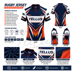 Camisetas de Rugby Personalizadas para Equipos 2026, Camisetas de Rugby Más Vendidas, Fabricadas en Pakistán - Product Image 6