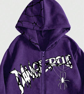 Sudaderas con capucha personalizadas para hombre, con cremallera, de algodón y forro polar, estilo DTF, ropa de calle de invierno, sudadera informal para hombre, venta al por mayor - Product Image 5