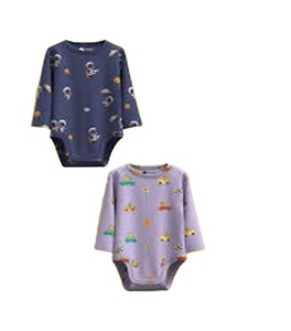 Pijama de algodón orgánico 100%, pijama de punto, cierre de cremallera Invisible, estampado Digital, patrón sólido, fiesta de verano para bebé - Product Image 1