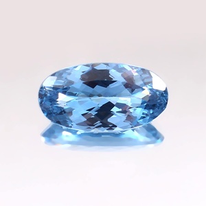 Aigue-marine ovale, pierre précieuse naturelle, couleur bleu ciel, certifiée, haute clarté, qualité supérieure, pierre pour la fabrication de bijoux - Product Image 3