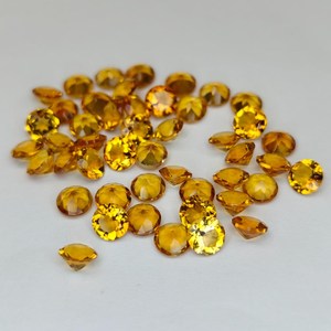 พลอยซิทรินธรรมชาติทรงกลมเจียระไนแบบเหลี่ยมคมขนาด 5 มม. สีเหลืองทอง สำหรับทำเครื่องประดับ ขายส่ง - Product Image 5