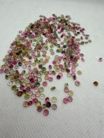 Tourmaline naturelle multicolore 3,5 mm, 85 carats, taille brillant, pierre extraite de la terre, effet de jeu de couleurs/feu pour la fabrication de bijoux sur mesure