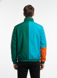 Chaqueta Cortavientos Premium para Hombre en Tela con Memoria - Verde, Naranja y Aqua con Logotipo SQS Bordado - Product Image 3