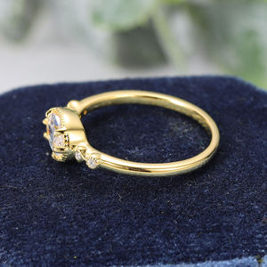 Bague de fiançailles classique AMBER JEWELS en or massif 14 carats avec diamant de laboratoire, sertissage à griffes, unisexe, pierre certifiée IGI, style Hip Hop - Product Image 3
