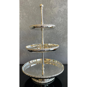 <b>Prime</b> Quality Stainless Steel Cake Stand Buffet Display Round Metal Cupcake And Dessert Holder For Wedding And Hotel Supplier - Product Image 3