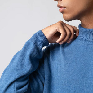 Smooth Fabric Long Sleeve Warm <b>Neck</b> Casual <b>Top</b> with Modern Simple Appearance Men <b>Turtle</b> <b>Neck</b> Shirt - Product Image 3