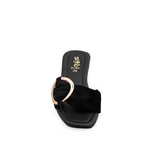 Pantoufles en fourrure décontractées noires CL1692 à la mode confortables pour pantoufles - Product Image 1