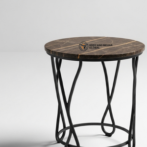 Luxury <b>Round</b> White Marble <b>Stool</b> with Gold Stainless Steel Base Modern Decorative Side Table for Hotel & Home Decor - Product Image 3