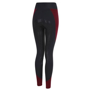 Leggings de yoga taille haute pleine longueur avec empiècements en mesh et surpiqûres contrastées, en Spandex et Nylon, USA - Product Image 2