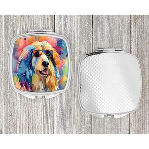 Afghan Hound Hippie Dawg Miroir de maquillage compact pliant portable de poche Cadeau décoratif de voyage pour femmes et filles - Product Image 4