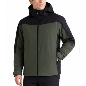 Chaqueta Softshell con Capucha Personalizada para Hombre, Resistente al Viento y al Agua, para Trabajo al Aire Libre, Combinación de Bloques de Color Negro, OEM - Product Image 6