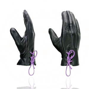 Gants de sport Samroz pour hommes en cuir véritable noir, tactiles, légers, pour l'extérieur - Product Image 4