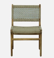 Chaise de salle à manger moderne en bois avec assise et dossier en corde de jute, design scandinave, pliable, mobilier pour la maison