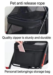TH-PPS-231 Poussette tout terrain pliable pour animaux de compagnie avec auvent réglable et grande zone de ventilation - Product Image 5