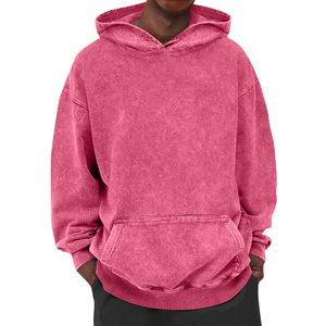 Sudadera con Capucha de Invierno para Hombre, Estilo Urbano Personalizado, Vintage, Bordada, Lisa, Oversize, Lavado Ácido, OEM, 100% Algodón - Product Image 1