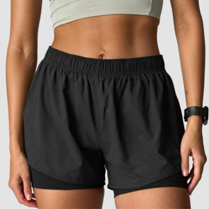 Europe America Women's High Waist Sports <b>Shorts</b> Solid Color Button <b>Decoration</b> Breathable Hot <b>Shorts</b> for Ladies Elastic Waist - Product Image 2