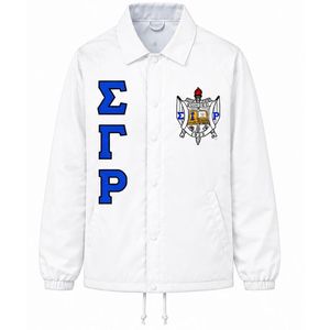 เสื้อแจ็คเก็ต Sigma Gamma Rho ลายตราสัญลักษณ์สีทอง ออกแบบเฉพาะบุคคล ตัวอักษรภาษากรีก SGRho เสื้อผ้าสำหรับชมรมนักศึกษา แบบซิปเต็มตัว สไตล์ลำลองสำหรับวิทยาลัย - Product Image 1