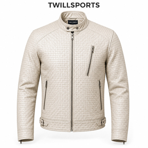 Custom Men's Quilted PU Leather <b>Biker</b> <b>Jacket</b> Premium Motorcycle Outerwear Long Sleeve Stylish Stand Collar - Product Image 1