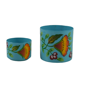 Juego de 3 Macetas Hechas a Mano con Diseños Pintados a Mano de la Mejor Calidad, Macetas de Hierro para Interiores y Exteriores, Precio Accesible - Product Image 3