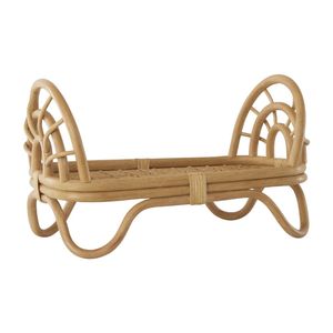 Lit de poupée en rotin écologique, lits pour poupées reborn, lit de poupée vintage avec matelas, lit robuste pour poupées, décoration de chambre d'enfant - Product Image 2