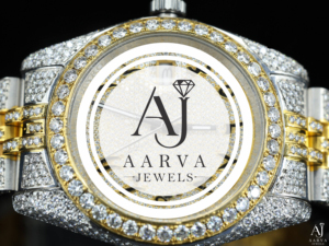 Montre analogique de luxe bicolore en zircon cubique avec bracelet incrusté de diamants, bracelet en acier inoxydable de 16 mm, cadran à échelle mixte, idéale pour un cadeau de fête - Product Image 6