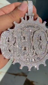 Colgante Personalizado de Hiphop con Piedras de Moissanita, Plata de Ley 925, Colgante Unisex con Diseño Temático para Uso Diario - Product Image 5