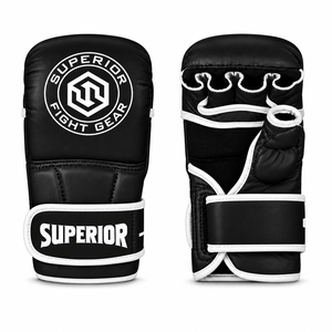Gants de MMA en cuir supérieur confortables à demi-doigts pour le soutien du poignet, emballage personnalisé, unisexe, pour l'entraînement aux arts martiaux - Product Image 1